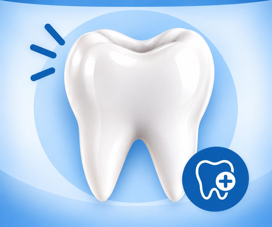 Tooth symbol with a medical cross